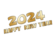 2024 Happy New Year Text PNG