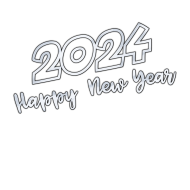 2024 Happy New Year Text Png Free