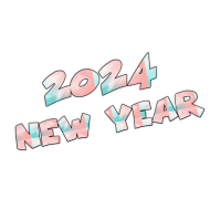 2024 New Year PNG Text Free Download