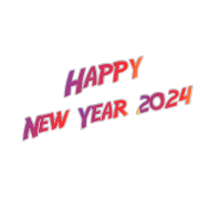 2024 Text Happy New Year Text PNG Free