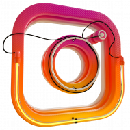 3D instagram logo transparent png