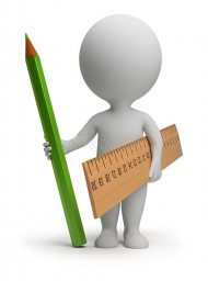 3d small people ruler pencil