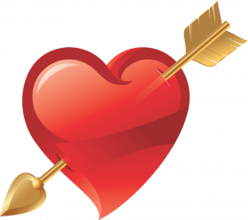 Arrow in heart transparent png, Heart 3d png img