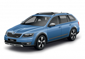 Blue skoda car transprent png