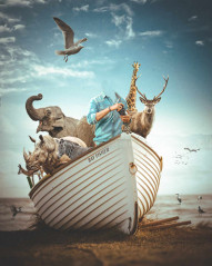 Boat Animals Poster Photo Editing Background HD   1500x1875