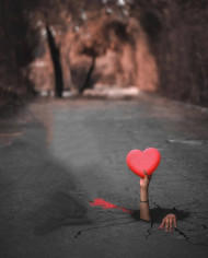 Broken heart editing background