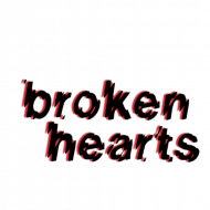 Broken hearts hd text png