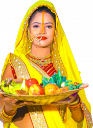 Chhath puja girl banner png images