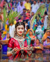 Chhath puja girl hd editing background