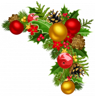 Christmas Deco Corner with Christmas Tree Decorations Clipart