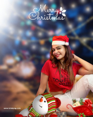 Christmas girl photo editing background