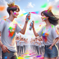 Couple Ai Holi Photo Image Wallpaper 4k