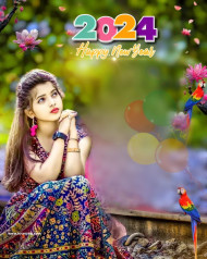 Cute Girl 2024 New Year Editing Background Free