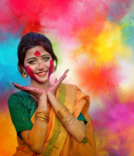 Cute girls holi editing background free