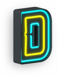 D Neon Alphabet Letter transparent background png clipart