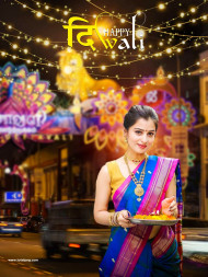 Diwali girl editing background