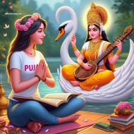 Download Saraswati Puja Ai Photo Editing Image Download