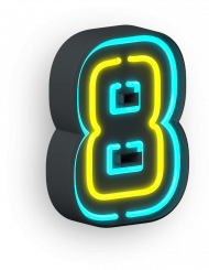 Eight Neon transparent background png clipart