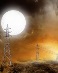 Electrical pole moon editing background