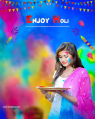 Enjoy Holi Editing Background Girl