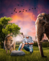 Face cut adventure editing background