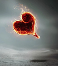 Fire heart background for editing