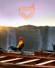 Fire heart editing background