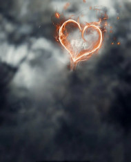 Fire heart editing background