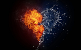 Fire Water Heart PNG Transparent Images Free Download