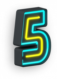 Five Neon transparent background png clipart