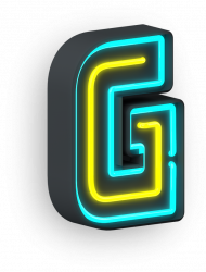 G Neon Alphabet Letter transparent background png clipart