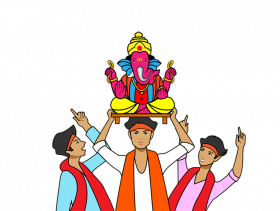 Ganesh chaturthi cartoon png image