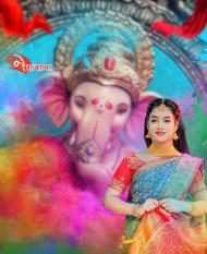 Ganesh Chaturthi Photo Editing Cb Background Girl
