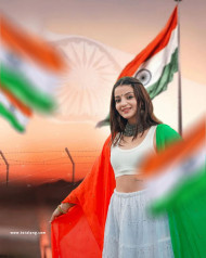 Girl 15 August Independence Day Editing