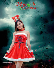 Girl christmas background