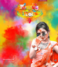 Girl holi editing background