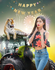 Girl new year editing background