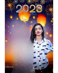 Girl new year editing background