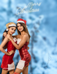 Girls christmas editing background