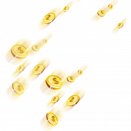 Gold coin dropping png transparent background