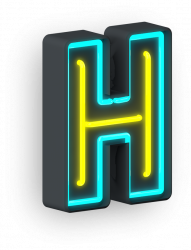 H Neon Alphabet Letter transparent background png clipart