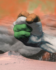 hand Independence Day editing background