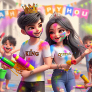 Happy Holi 3D AI Photos with Bing Image Creator