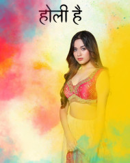 Happy Holi Background Cute Girl free