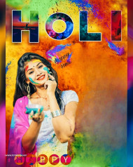 Happy Holi Background with Girl PicsArt Happy Holi Background 2024