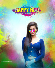 Happy Holi Cb Background With Cute Girl