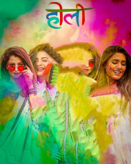 Happy holi color editing background