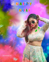 Happy Holi Girl Background Download