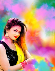 Happy holi girl editing background