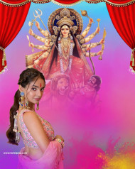 Happy Navratri Cb Background Girl Auskha Sen